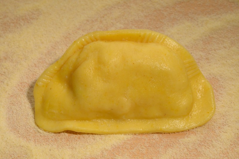 Lobster wrapped in Yellow Saffron Dough – Large Agnolotti